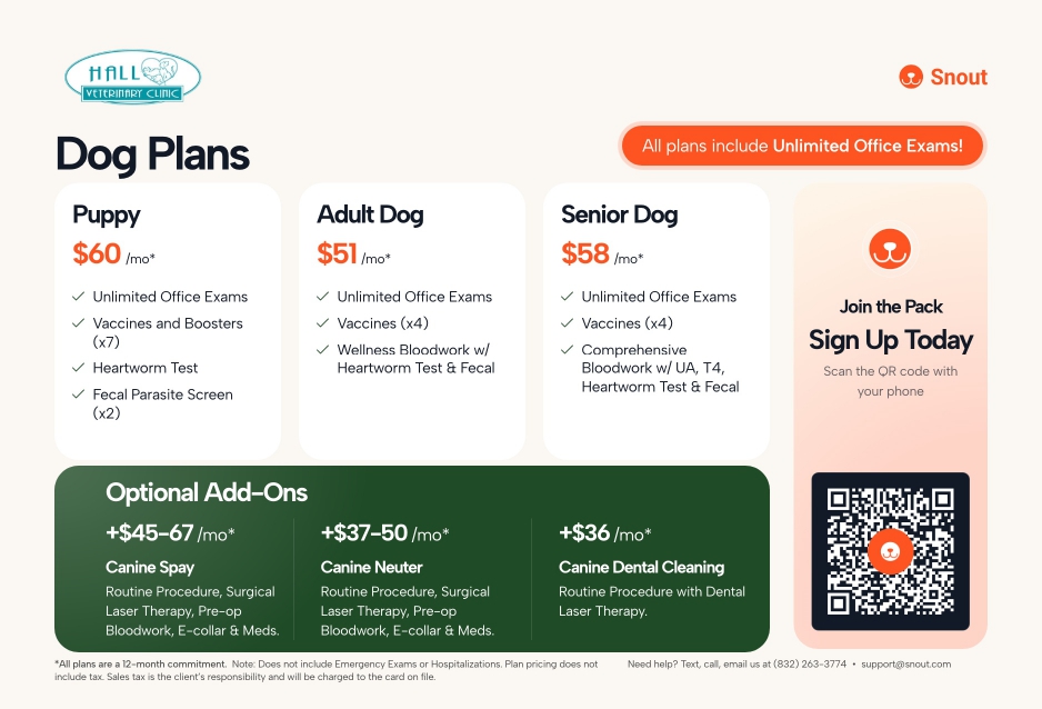 Grand Avenue Snout Wellness Plans graphics